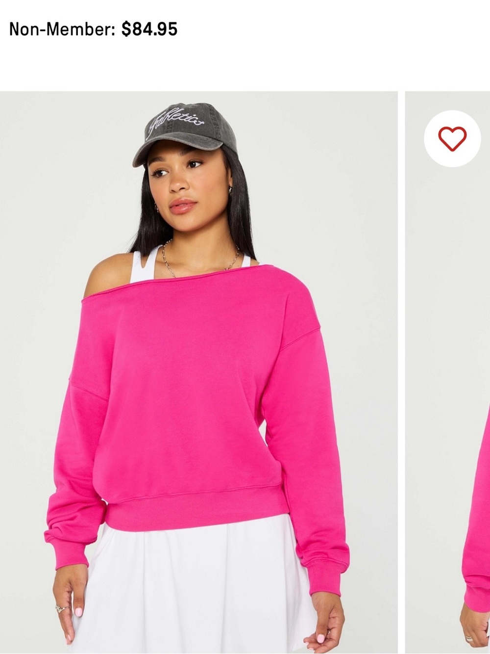 Fabletics Off the Shoulder Crew Neck Sweatshirt - Large - Pink